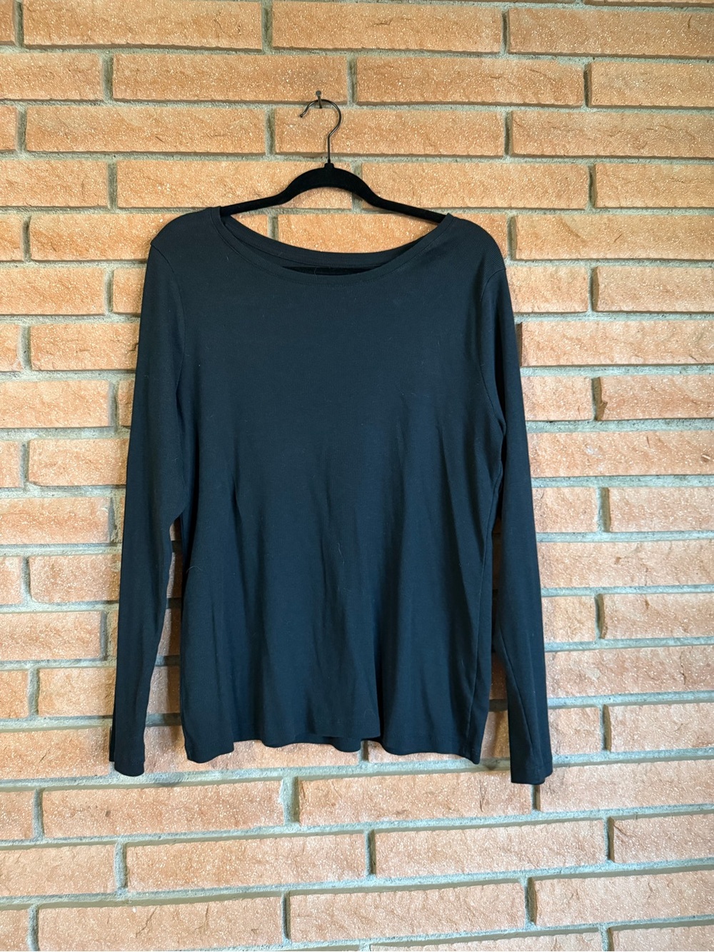 a new day Black Long-Sleeve Crewneck Top